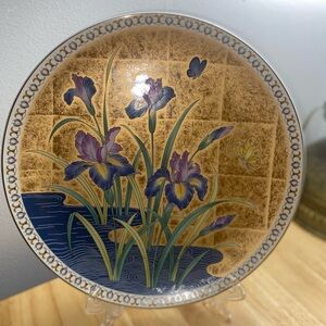 Decorative Floral Porcelain Plate “Golden Mist” made in Japan